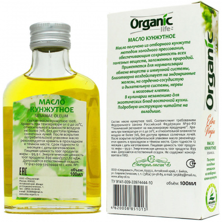 Кунжутное масло "Organic Life", 100 мл 