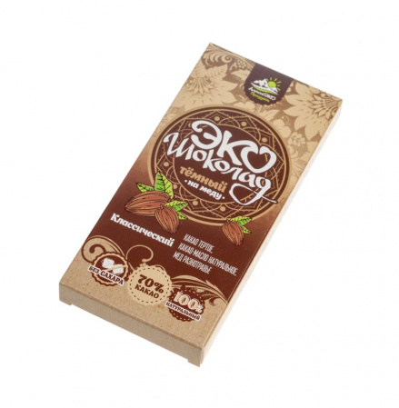 Эко–шоколад на меду 70% какао «Классический», 50 г