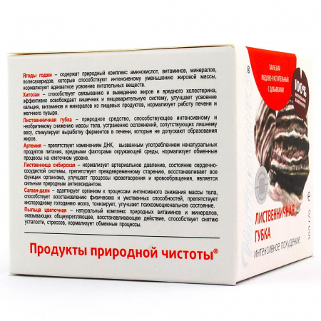 Натуроник Лиственничная губка: Интенсивное похудение, 100 гр.
